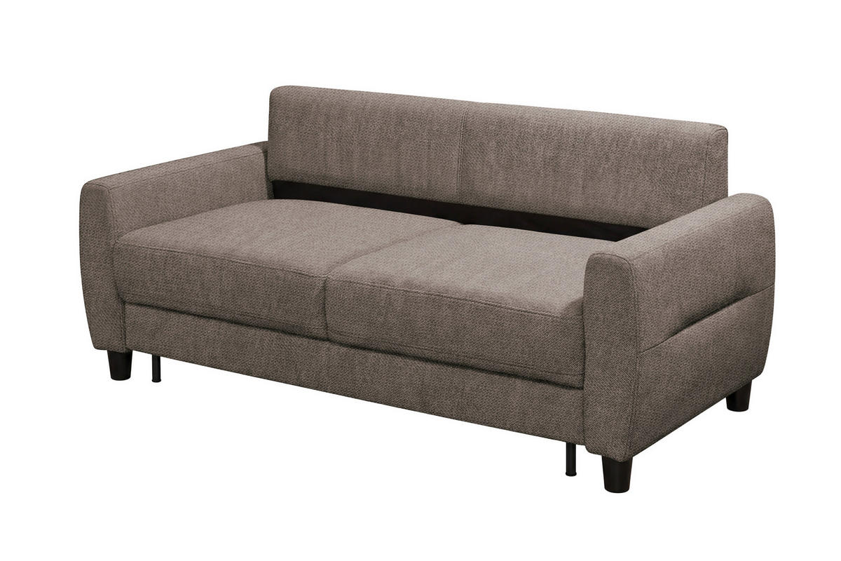 SCHLAFSOFA Chenille Braun  - Schwarz/Braun, Modern, Holz/Textil (192/83/99cm) - MID.YOU