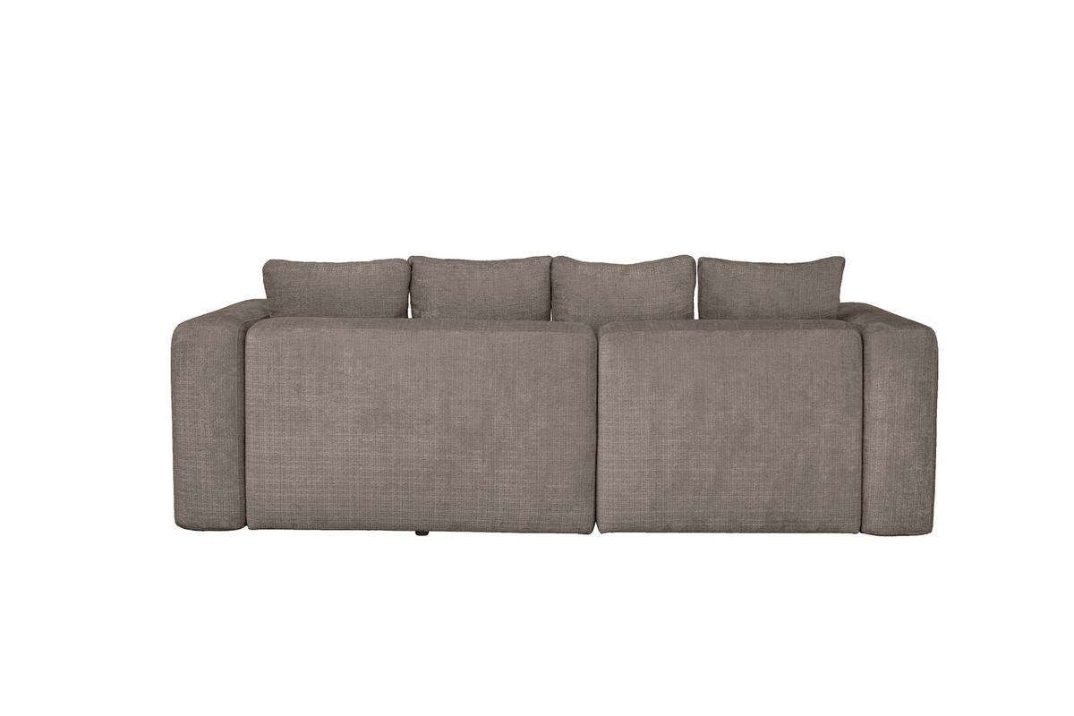 ECKSOFA Taupe Chenille Zierkissen, Rückenkissen, Rücken echt  - Taupe/Schwarz, MODERN, Kunststoff/Textil (188/276cm) - Milino