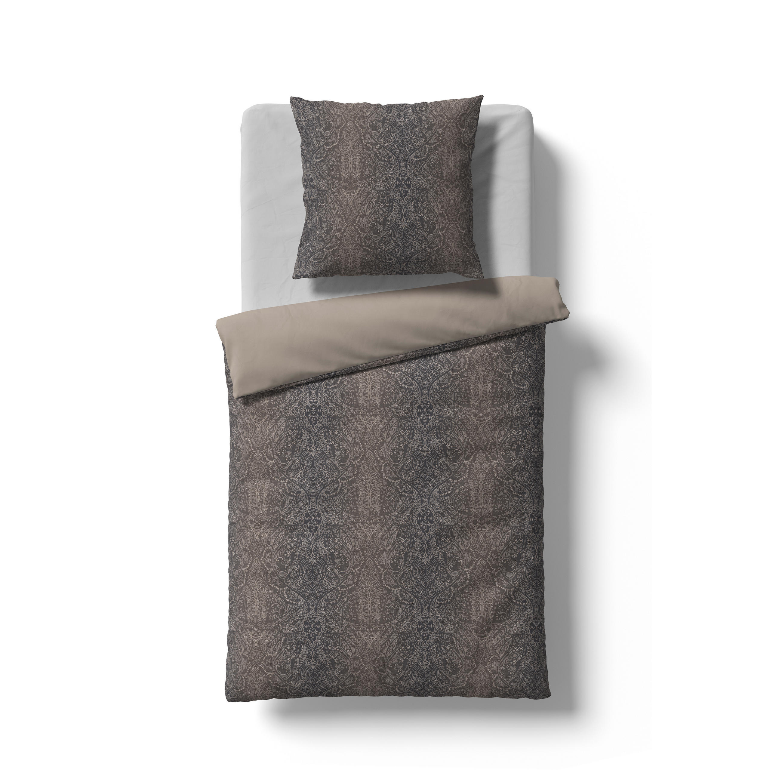 Fleuresse Bettwäsche Black Premium Damast Grau 200x200 cm
