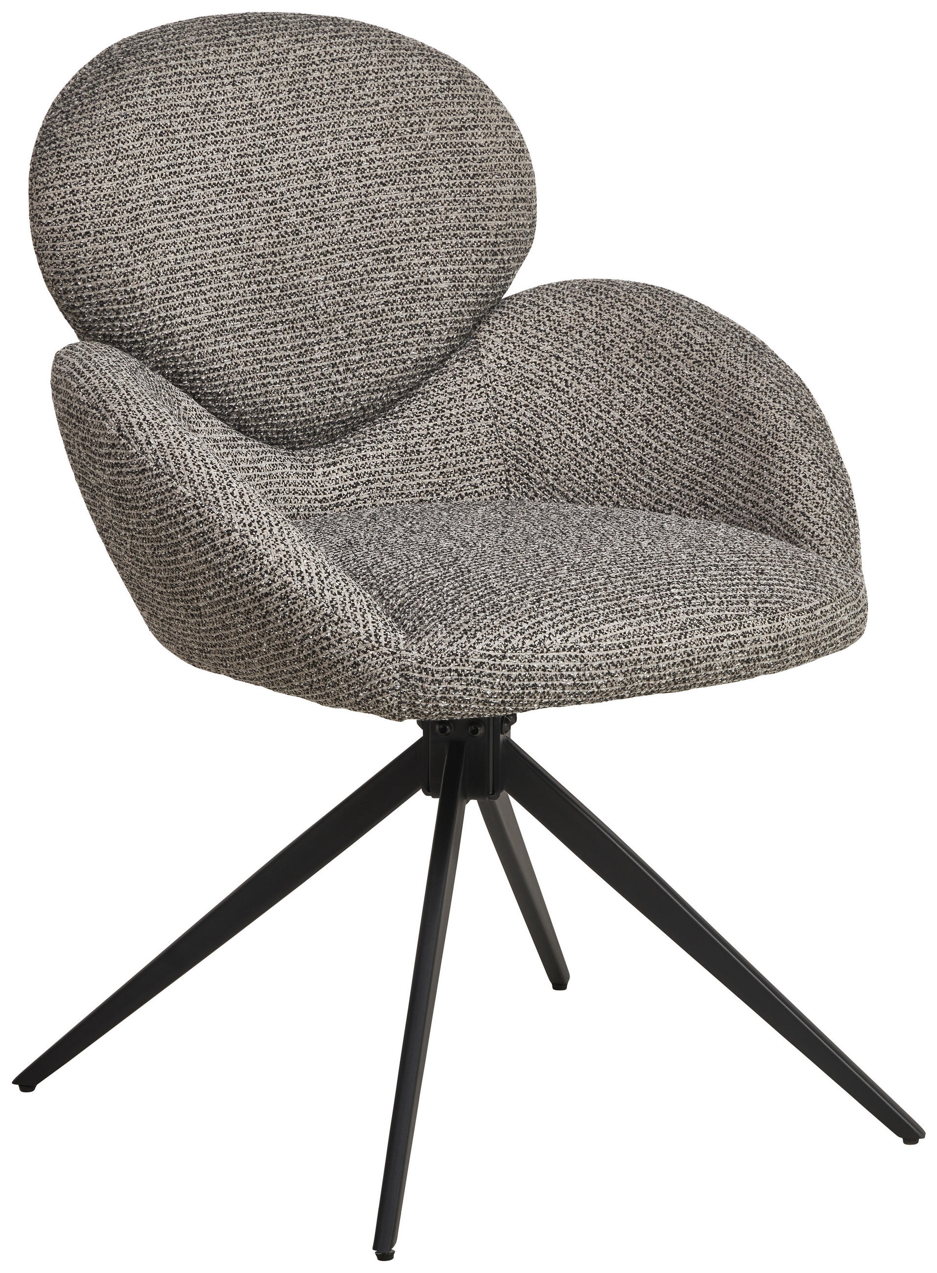 MID.YOU ŽIDLE S PODRUČKAMI, železo, tkaná látka, šedá, černá