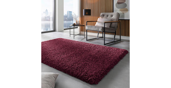 HOCHFLORTEPPICH 65/130 cm Bordeaux  - Bordeaux, Basics, Textil (65/130cm) - Novel