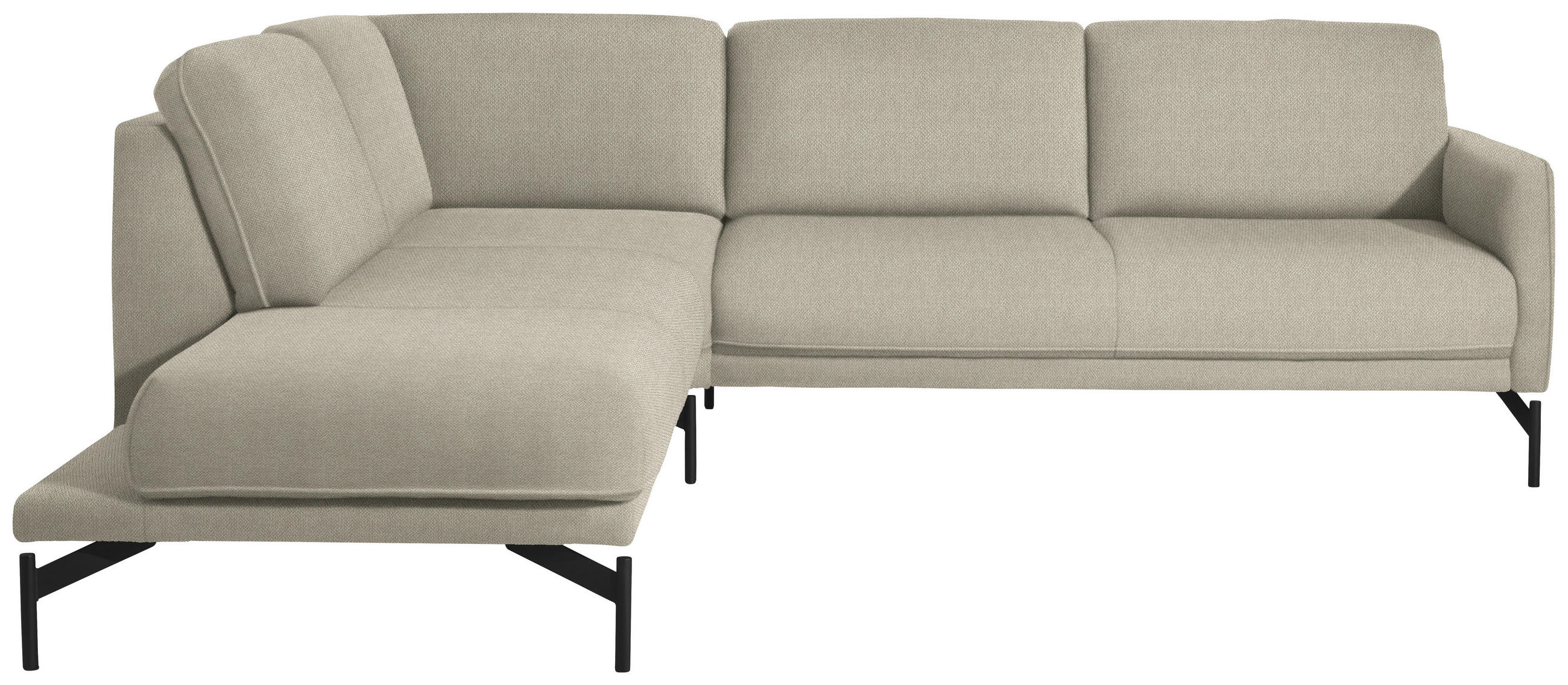 ECKSOFA in Flachgewebe Beige  - Anthrazit/Beige, Design, Textil/Metall (230/254cm) - Johann Jakob
