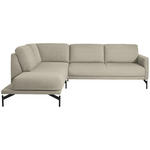 ECKSOFA in Flachgewebe Beige  - Anthrazit/Beige, Design, Textil/Metall (230/254cm) - Ambiente