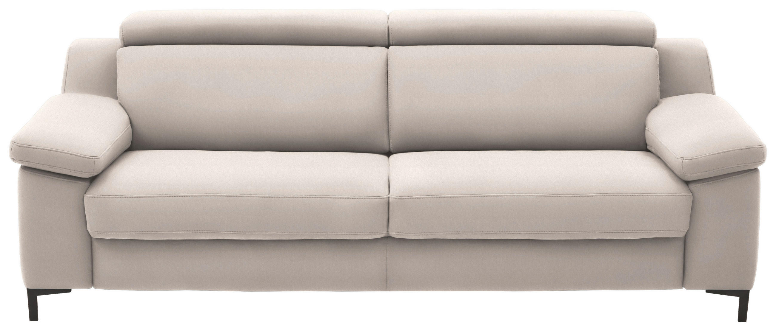 3-SITZER-SOFA in Chenille Beige  - Beige/Schwarz, Design, Textil/Metall (230/104/104cm) - Valdera