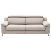 3-SITZER-SOFA in Chenille Beige  - Beige/Schwarz, Design, Textil/Metall (230/104/104cm) - Valdera