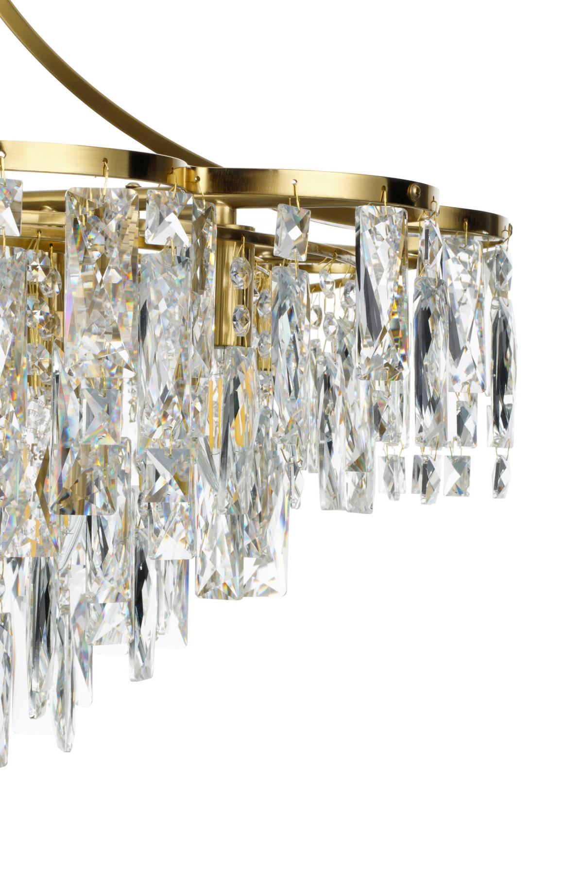 HÄNGELEUCHTE Aurelie 76/190 cm  - Klar/Goldfarben, Design, Glas/Metall (76/190cm) - Glandor