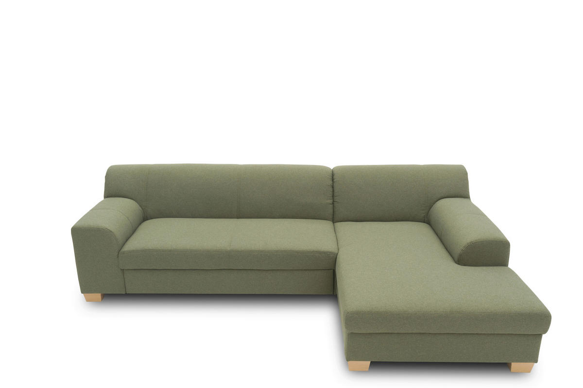 ECKSCHLAFSOFA TINOS Grün Webstoff  - Beige/Grün, Basics, Textil (273/157cm) - MID.YOU
