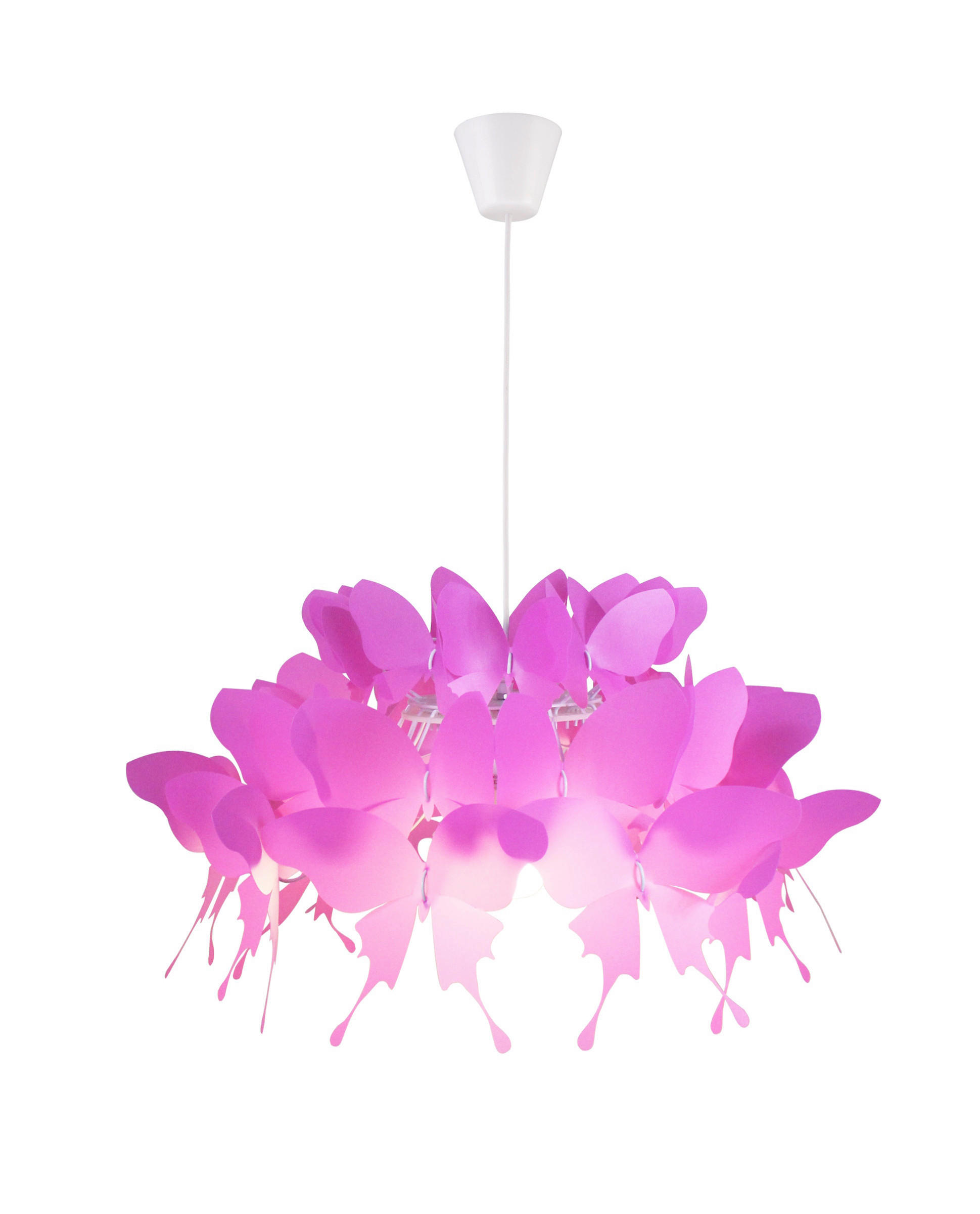 XXXLutz Kinderhängeleuchte Farfalla Pink 50x115x50 cm