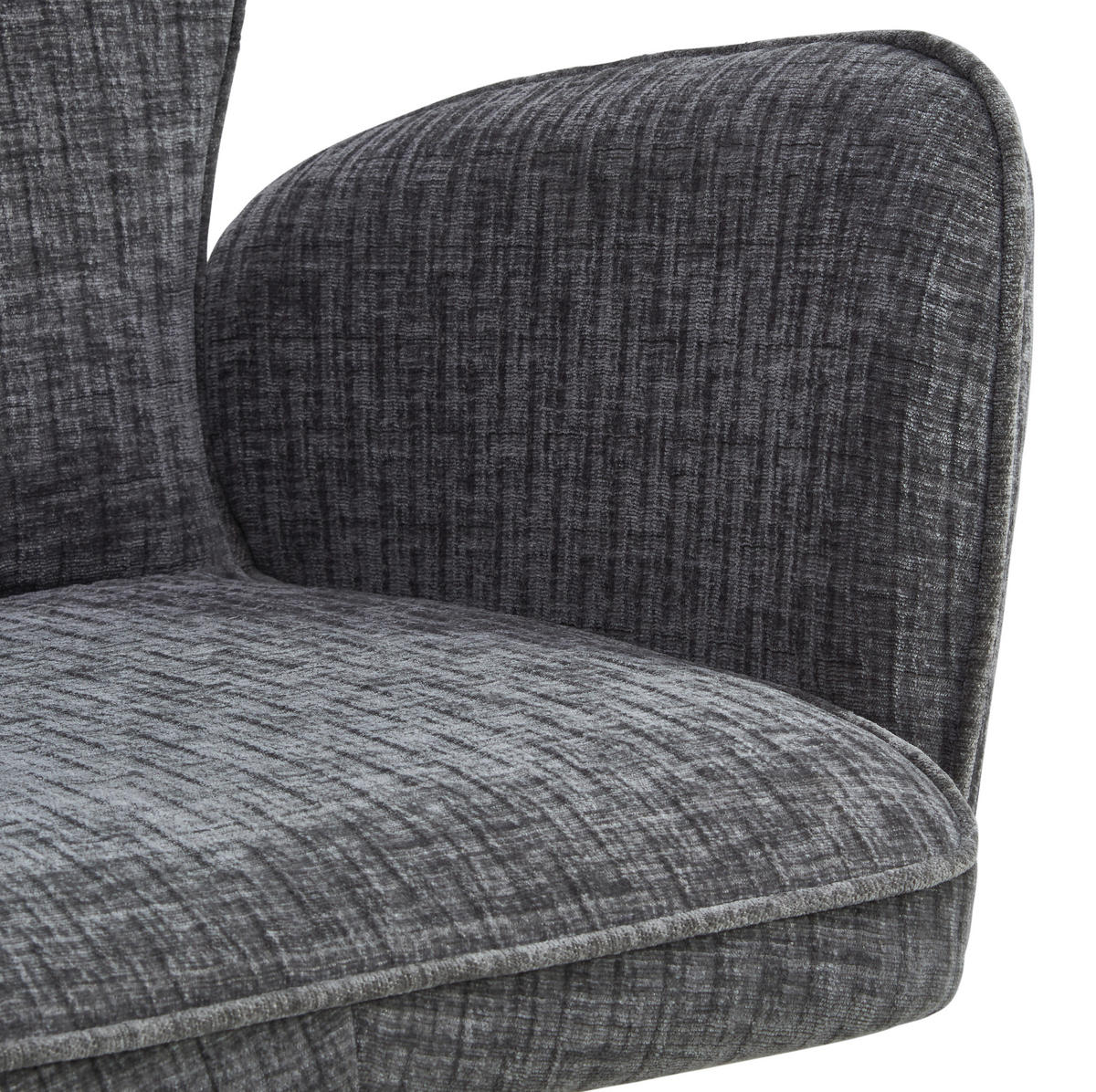 ARMLEHNSTUHL  in Eisen Leinenoptik  - Schwarz/Grau, LIFESTYLE, Holz/Textil (60/89/63cm) - MID.YOU