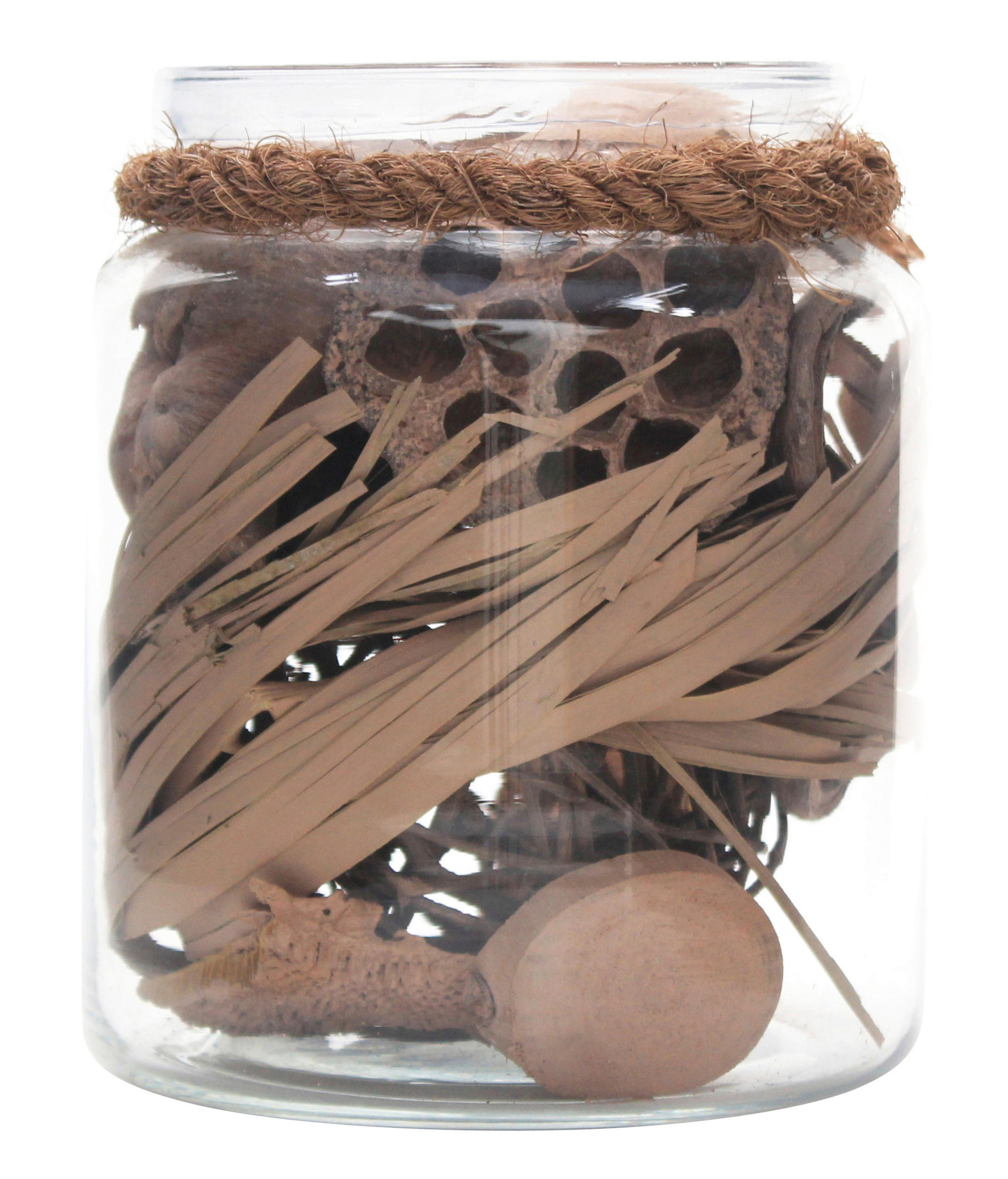 Thumbnail - Kayoom Dekoglas, Braun, Glas, Naturmaterialien, zylindrisch, 13.5x16.5x13.5 cm, Ordnen & Aufbewahren, Dosen