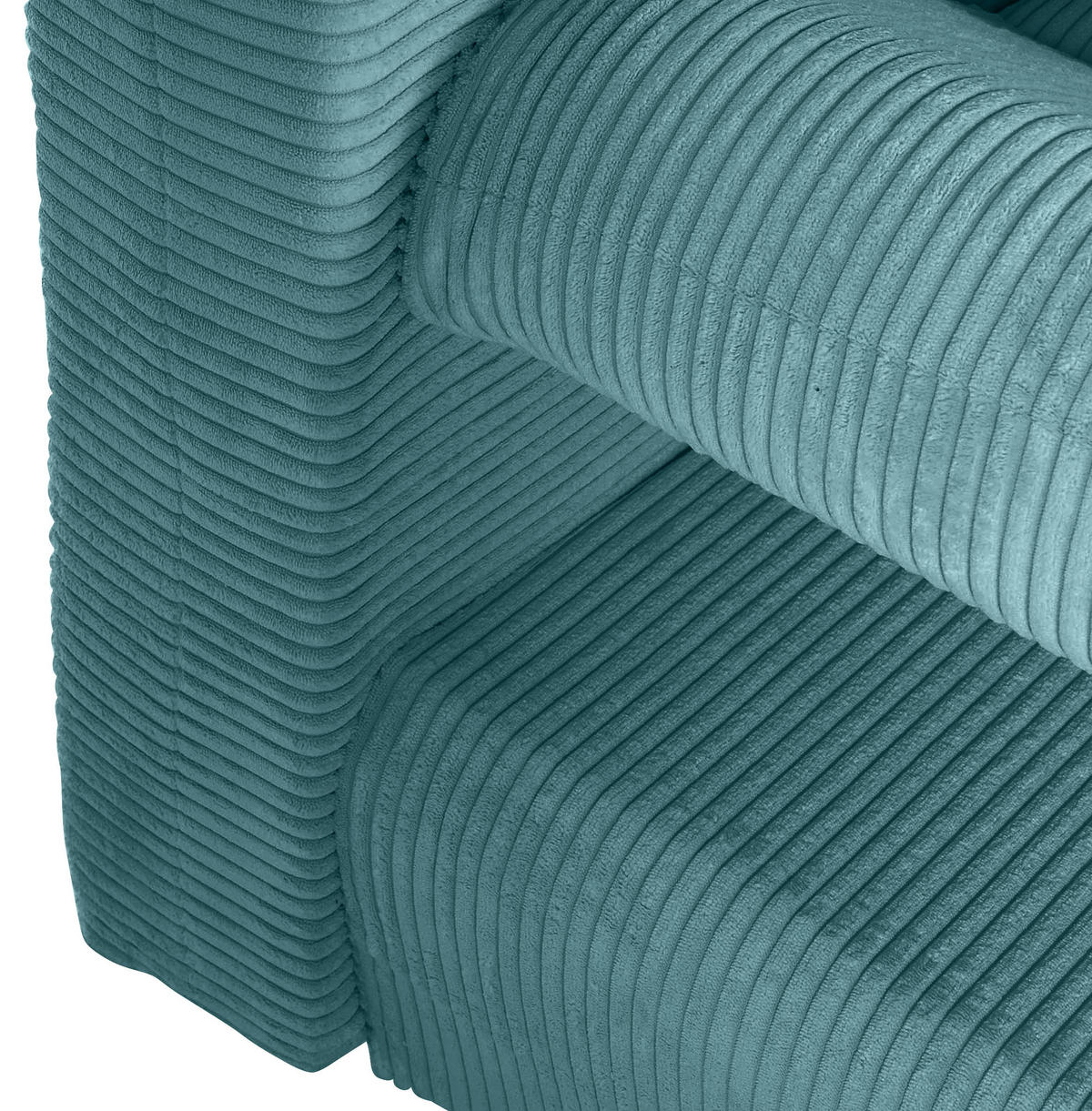SCHLAFSOFA Cord Türkis  - Türkis/Naturfarben, KONVENTIONELL, Holz/Textil (200/75/92cm) - home24