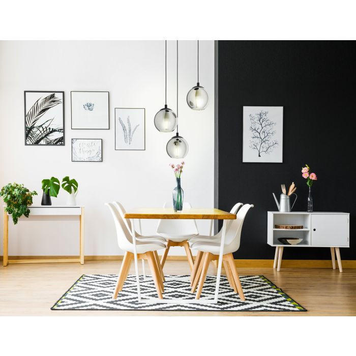 HÄNGLAMPA Ariscani 42,5/110 cm  - svart, Trend, metall/glas (42,5/110cm) - Eglo