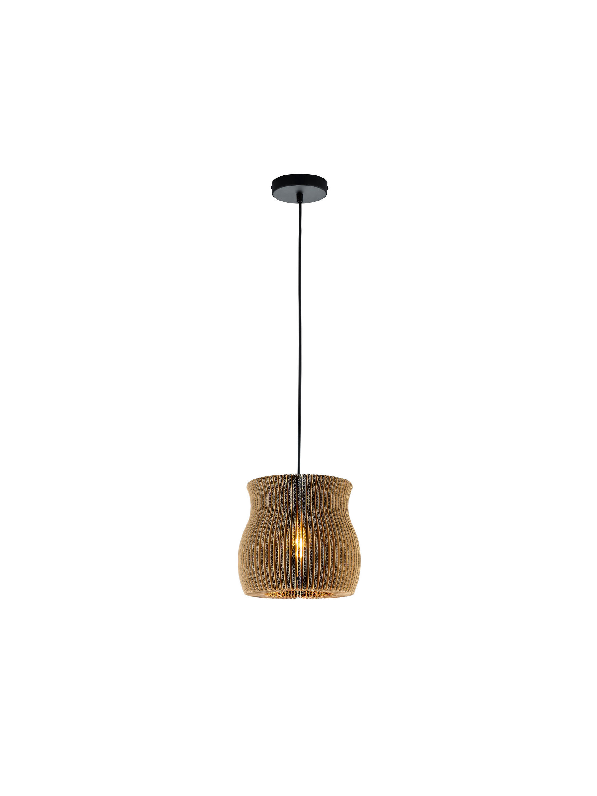 HÄNGELEUCHTE ø 28/150 cm   - Naturfarben, MODERN, Wellpappe (ø 28/150cm) - Hell