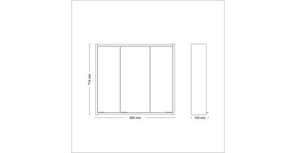 SPIEGELSCHRANK 80/71,4/15,2 cm  - Chromfarben/Silberfarben, KONVENTIONELL, Glas/Holz (80/71,4/15,2cm) - Xora