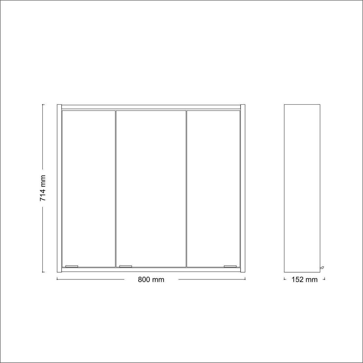 SPIEGELSCHRANK 80/71,4/15,2 cm  - Chromfarben/Weiß, KONVENTIONELL, Glas/Holz (80/71,4/15,2cm) - Xora