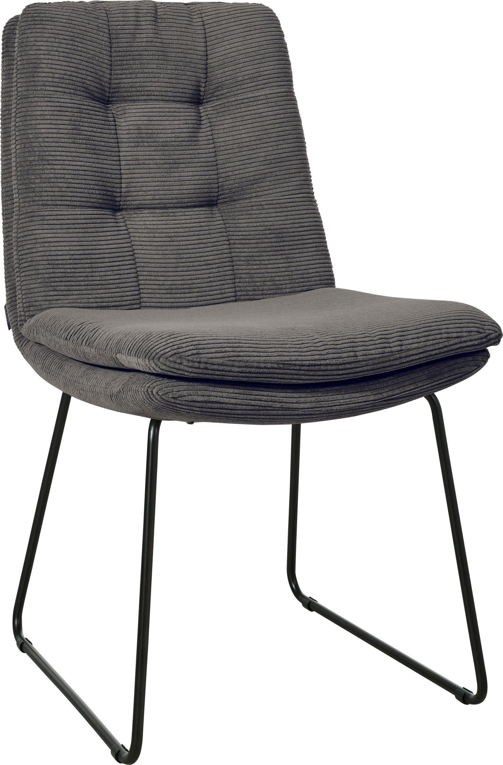 STUHL  Stoffauswahl, Typenauswahl, Gestellauswahl Cord  Anthrazit  - Anthrazit/Schwarz, Design, Textil/Metall (49/90/68cm) - Johann Jakob