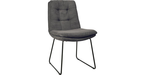 STUHL - Anthrazit/Schwarz, Design, Textil/Metall (49/90/68cm) - Johann Jakob