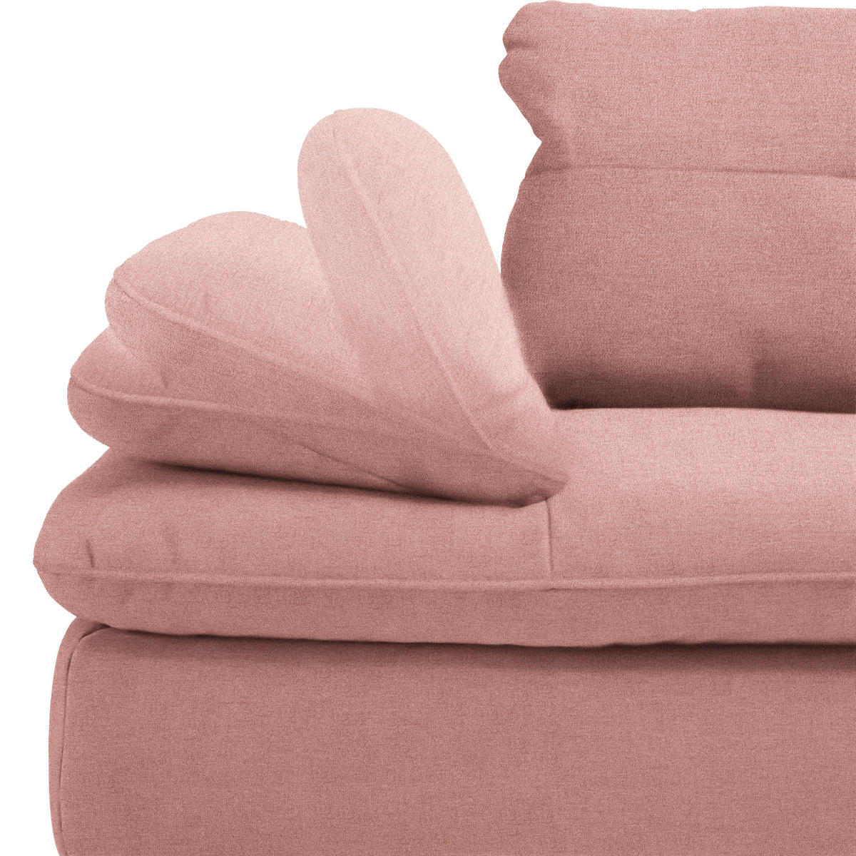 ECKSOFA in Flachgewebe Altrosa  344/271 cm  - Schwarz/Altrosa, Design, Textil/Metall (344/271cm) - Chilliano