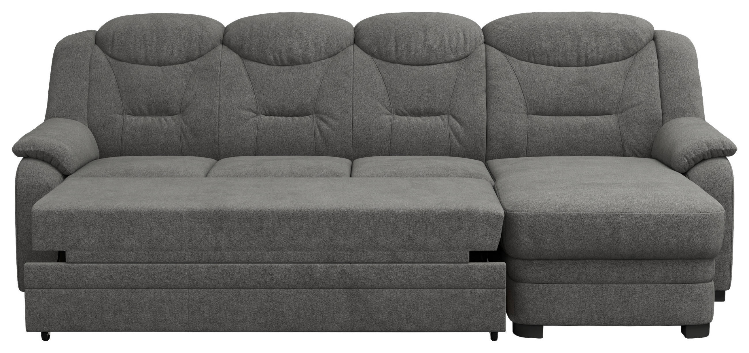 ECKSOFA in Chenille Anthrazit 257/162 cm - Anthrazit/Schwarz, Basics, Kunststoff/Textil (257/162cm) - MID.YOU