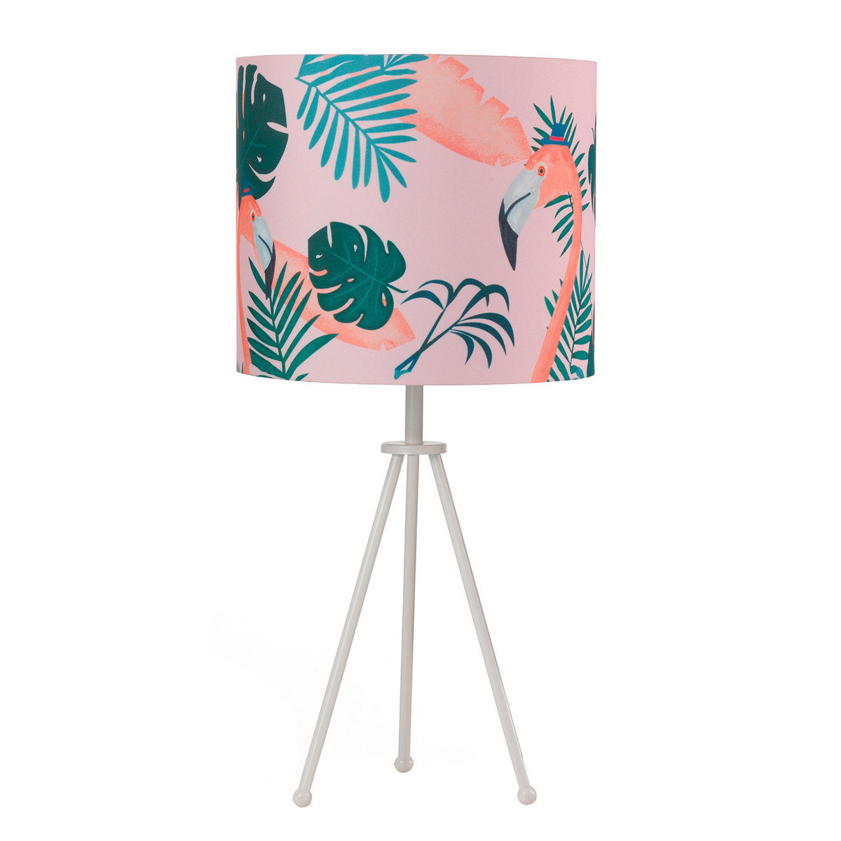 TISCHLEUCHTE 30/57 cm   - Weiß, Trend, Textil/Metall (30/57cm)