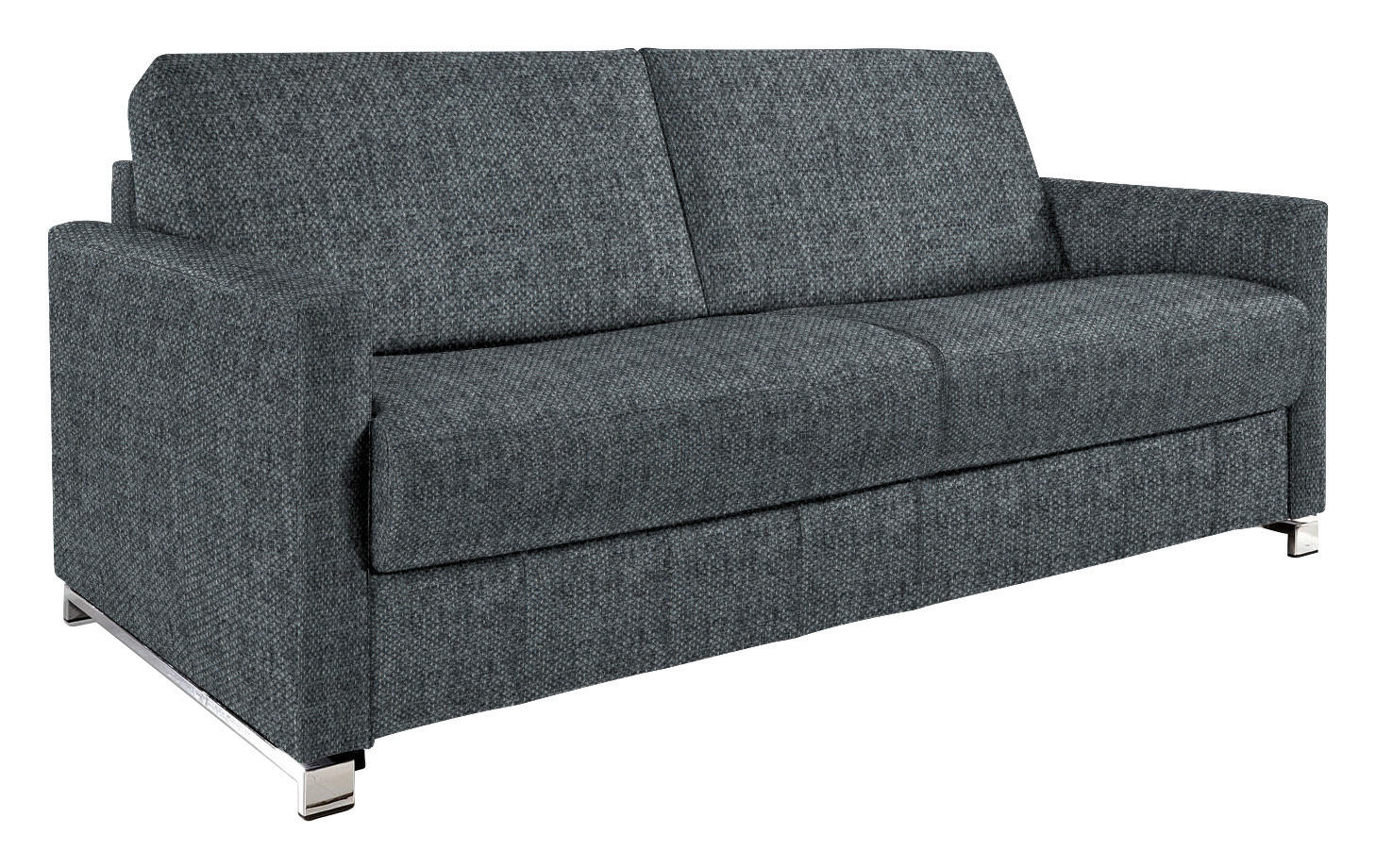 SCHLAFSOFA in Textil Blaugrau  - Chromfarben/Blaugrau, Design, Textil/Metall (185/84/100cm) - Bali