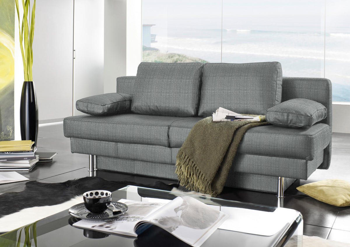 SCHLAFSOFA Grau  - Wengefarben/Grau, Design, Holz/Textil (203/94/100cm) - Novel