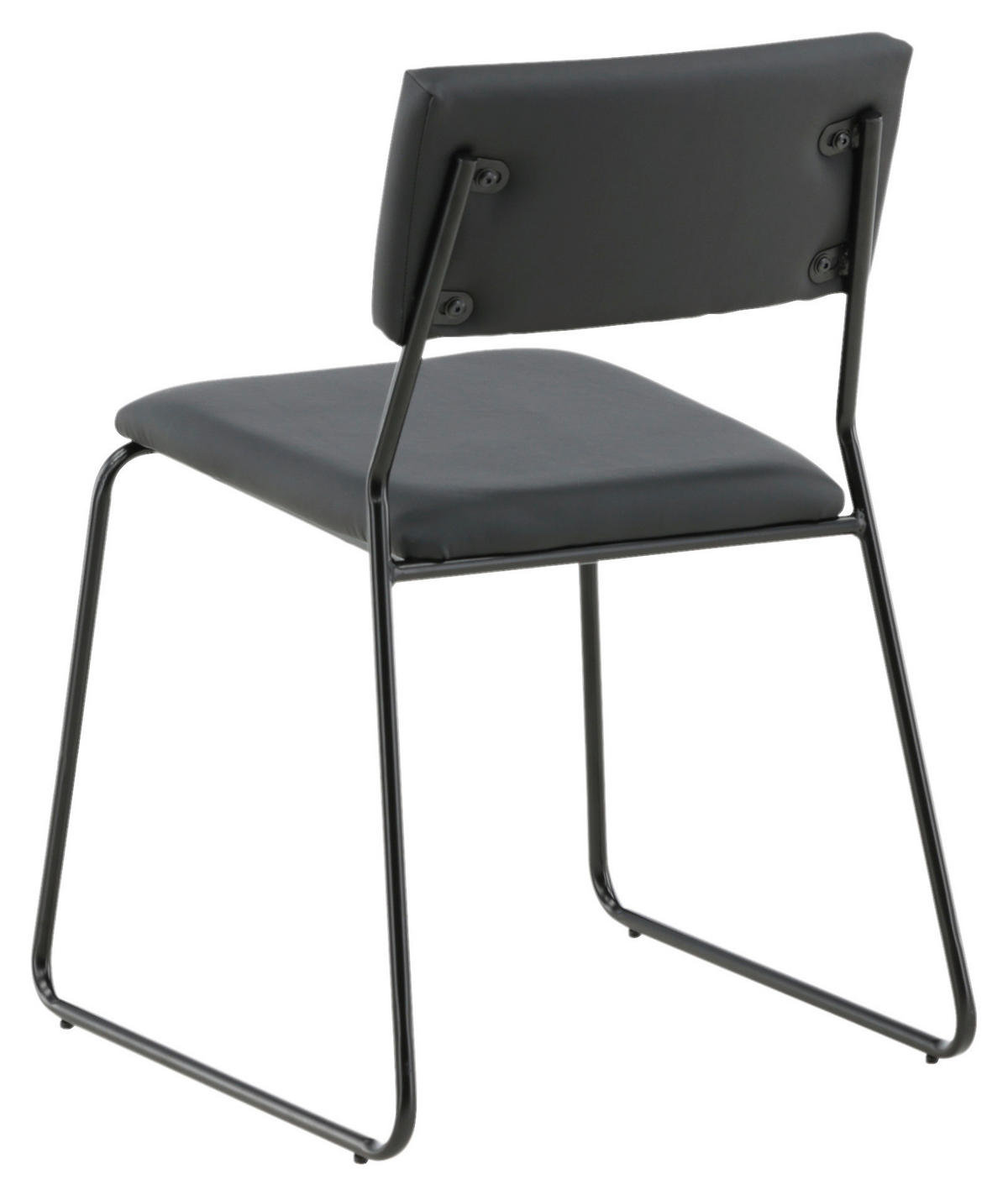 STOLSET 2 styck stål läderimitation (vegan)  - svart, Design, metall/textil (40/76/52cm) - Livetastic