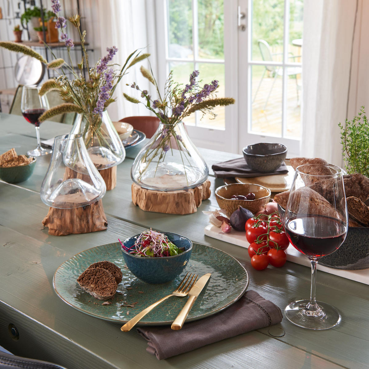 SPEISETELLERSET Matera 4-teilig  - Grün, LIFESTYLE, Keramik (32cm) - Leonardo