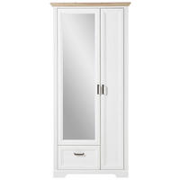 GARDEROBENSCHRANK  in 93/204/41 cm  - Eichefarben/Grau, ROMANTIK / LANDHAUS, Glas/Holzwerkstoff (93/204/41cm) - Landscape