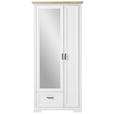 GARDEROBENSCHRANK  in 93/204/41 cm  - Eichefarben/Grau, ROMANTIK / LANDHAUS, Glas/Holzwerkstoff (93/204/41cm) - Landscape
