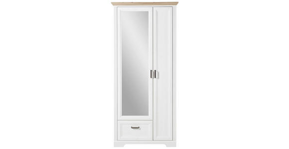 GARDEROBENSCHRANK  in 93/204/41 cm  - Eichefarben/Grau, ROMANTIK / LANDHAUS, Glas/Holzwerkstoff (93/204/41cm) - Landscape