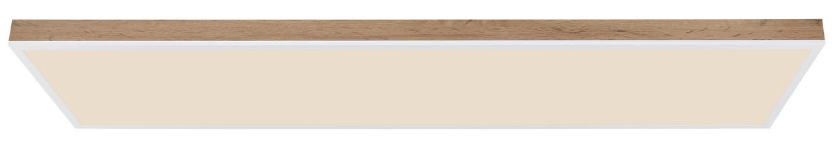 LED-DECKENLEUCHTE 120/30/7,5 cm   - Dunkelbraun/Opal, Natur, Holzwerkstoff/Kunststoff (120/30/7,5cm) - Globo