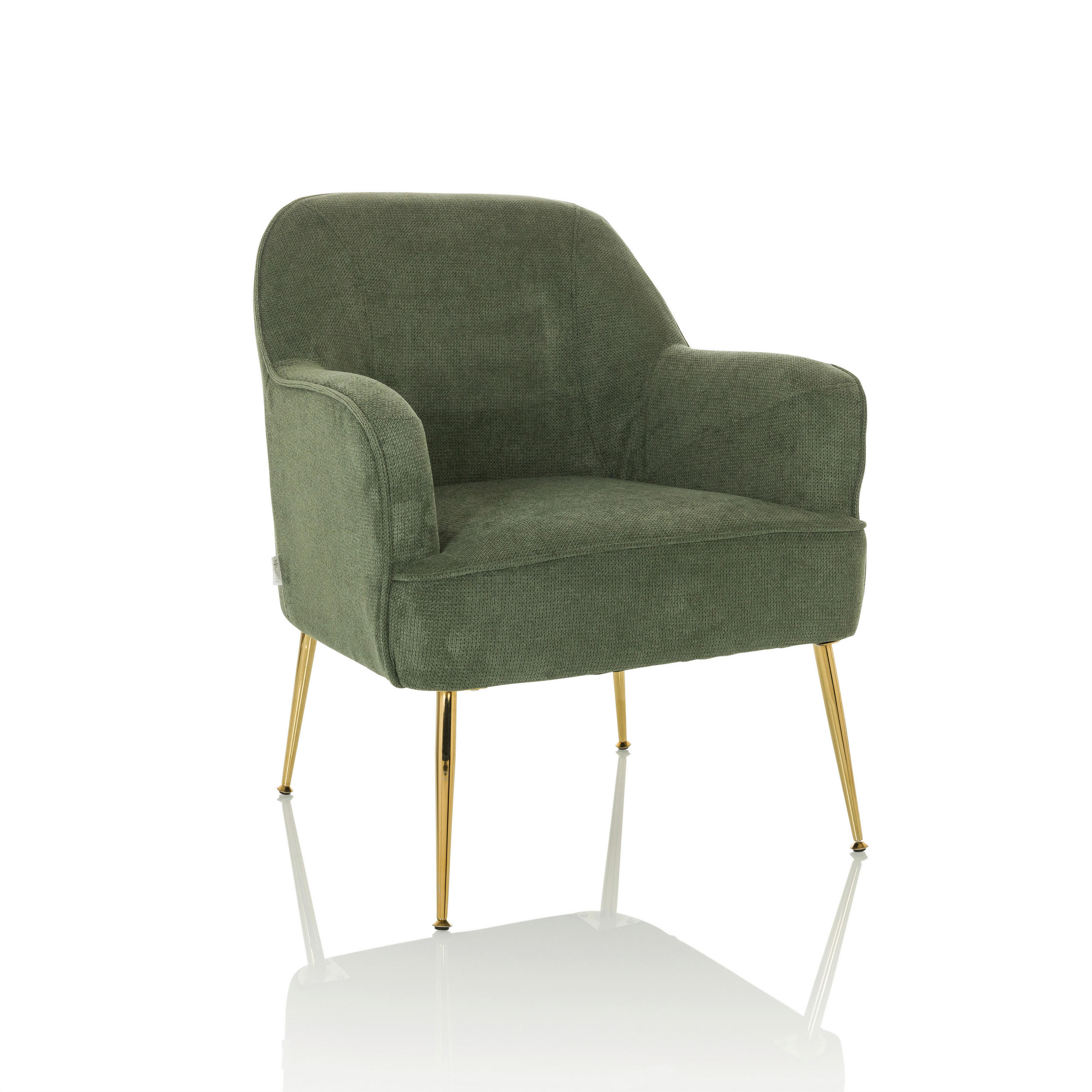 LOUNGEFÅTÖLJ  - grön, Modern, metall/textil (70/82/66cm) - MID.YOU