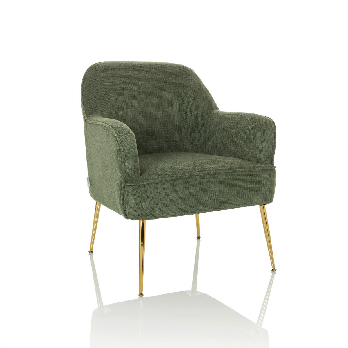 LOUNGEFÅTÖLJ  - grön, Modern, metall/textil (70/82/66cm) - MID.YOU