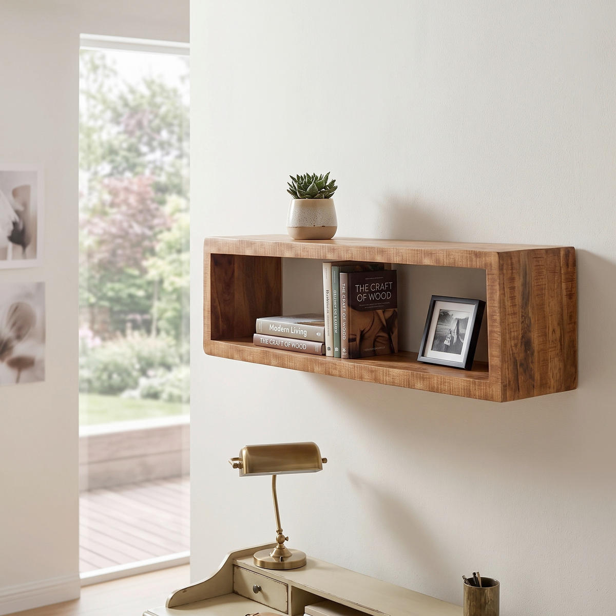 WANDREGAL  - Naturfarben, Design, Holz (80/20/15cm) - MID.YOU