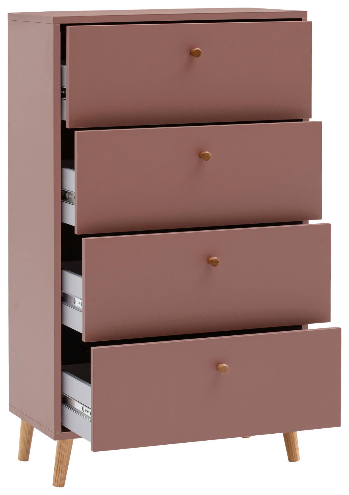 KOMMODE , 60,1/101,3/33 cm, 4 Schublade(n)  - Mauve, Design, Holz/Holzwerkstoff (60,1/101,3/33cm) - MID.YOU
