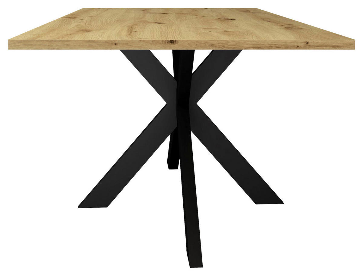 ESSTISCH in Holzwerkstoff 200/90/78 cm   - Eichefarben/Schwarz, MODERN, Holzwerkstoff (200/90/78cm) - Livetastic