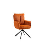 ARMLEHNSTUHL  Stoffauswahl, Sitzfläche 180° drehbar Plüsch  - Schwarz/Orange, Design, Textil/Metall (62/95/67cm) - Novel