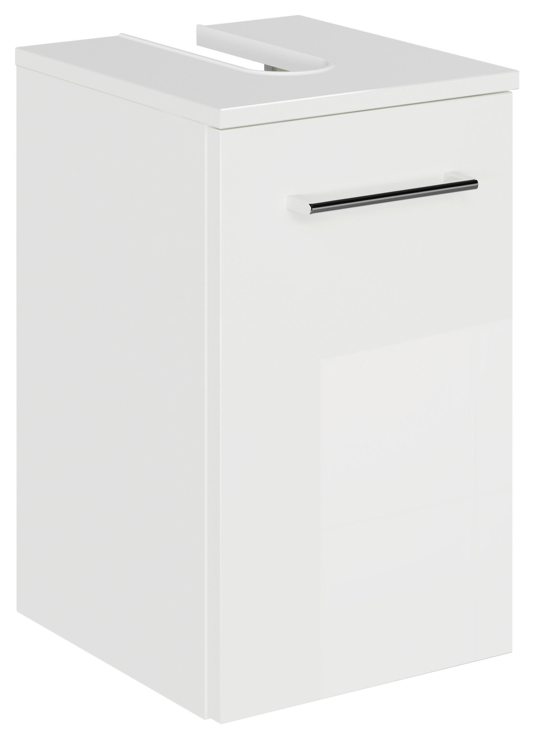 WASCHBECKENUNTERSCHRANK 30/49,8/33,3 cm  - Chromfarben/Weiß Hochglanz, KONVENTIONELL, Holzwerkstoff/Metall (30/49,8/33,3cm) - Sadena