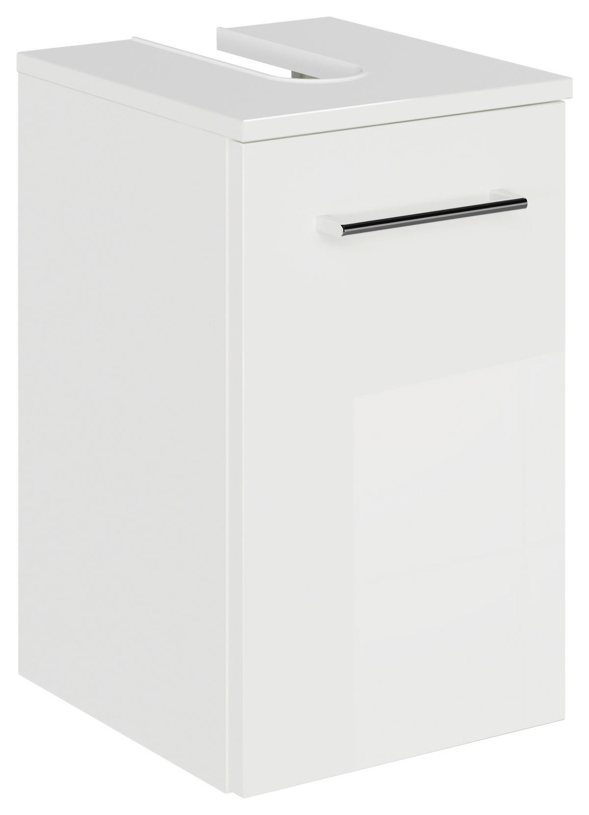 WASCHBECKENUNTERSCHRANK 30/49,8/33,3 cm  - Chromfarben/Weiß Hochglanz, KONVENTIONELL, Holzwerkstoff/Metall (30/49,8/33,3cm) - Sadena