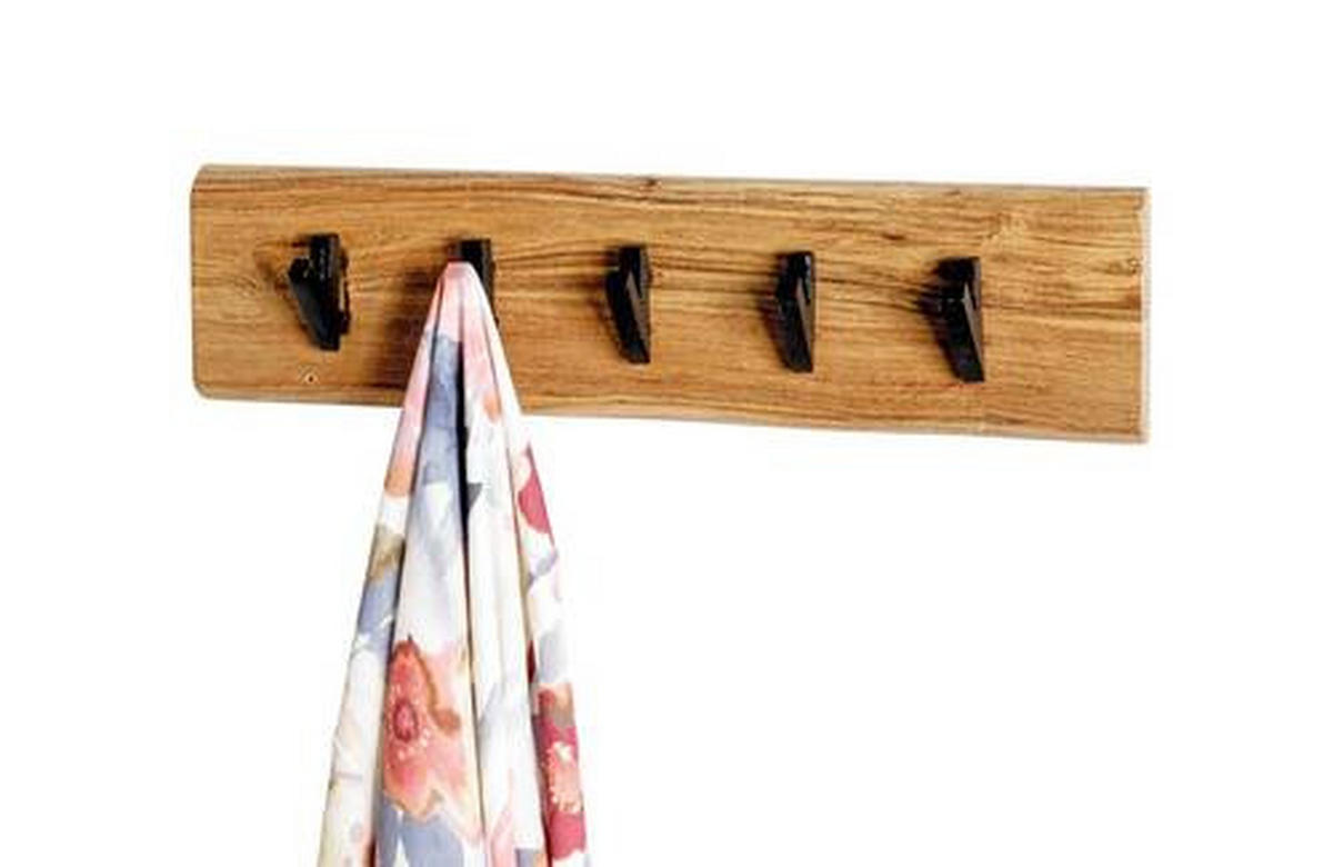 WANDGARDEROBE  in Akazie massiv Schwarz, Akaziefarben  - Schwarz/Akaziefarben, KONVENTIONELL, Holz/Metall (60/15/9cm)