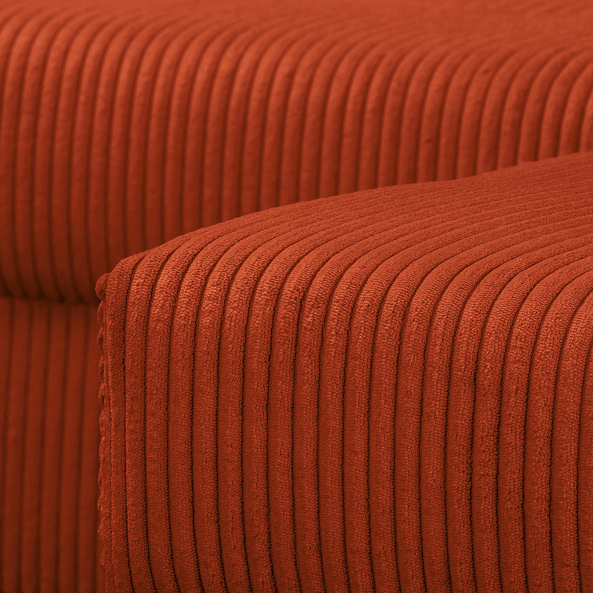 ECKSOFA Ariella Rostfarben Cord  - Rostfarben/Naturfarben, Design, Holz/Textil (231/161cm) - Livetastic