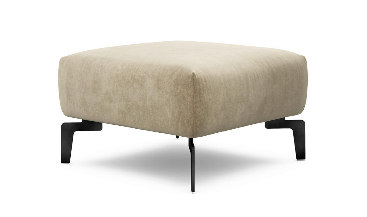 HOCKER Samt Sandfarben  - Sandfarben/Schwarz, Design, Textil/Metall (70/70/46cm) - SENSOO