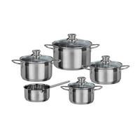 KOCHTOPFSET MIRAGE 5-teilig  - Klar/Edelstahlfarben, Basics, Glas/Metall - GSW