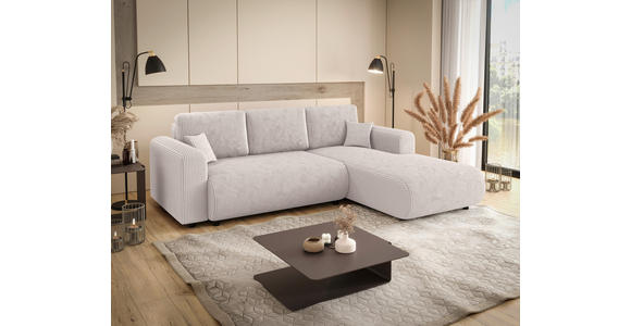 ECKSOFA inkl. Funktionen Beige Cord  - Beige/Schwarz, KONVENTIONELL, Kunststoff/Textil (260/200cm) - Xora