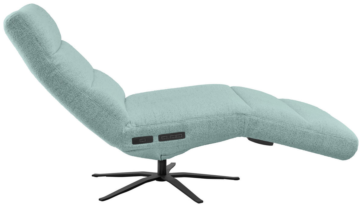 RELAXLIEGE inkl. Akku Flachgewebe Türkis  - Türkis/Schwarz, MODERN, Textil/Metall (82/53-115/156-206cm) - Pure Home Comfort