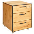 ROLLCONTAINER Asteiche teilmassiv Eichefarben, Graphitfarben  - Eichefarben/Anthrazit, Natur, Holz/Kunststoff (43/57/50cm) - Linea Natura