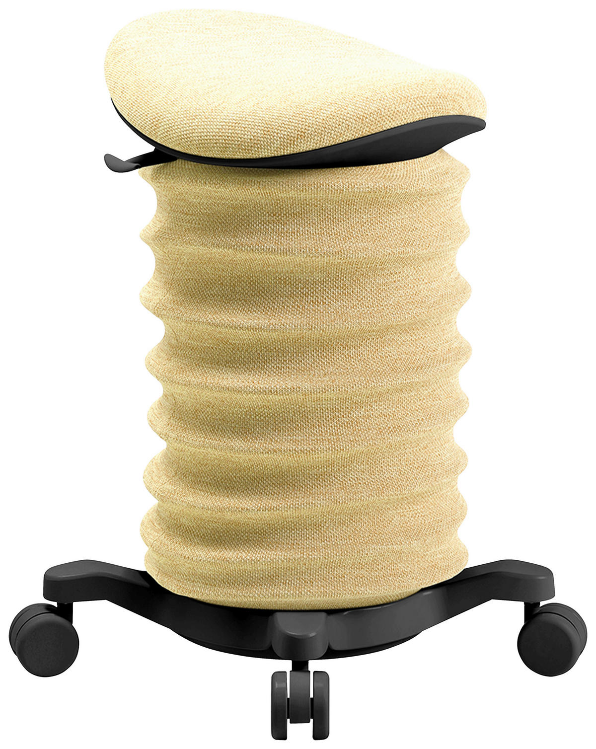 BÜROHOCKER Gelb, Schwarz  - Gelb/Schwarz, Design, Kunststoff/Textil (37,5/58-70/36cm) - Topstar