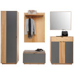 GARDEROBE 6-teilig  in 250/200/42 cm  - Eichefarben/Grau, Natur, Holz/Holzwerkstoff (250/200/42cm) - Linea Natura