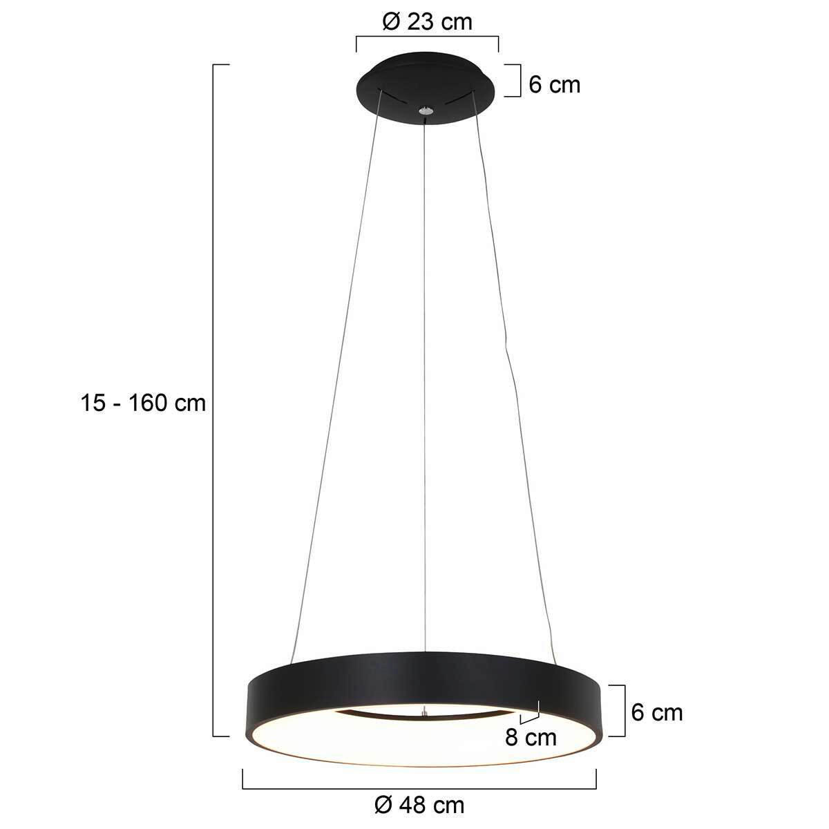 LED-HÄNGELEUCHTE 48/165 cm   - Schwarz, Basics, Kunststoff/Metall (48/165cm)